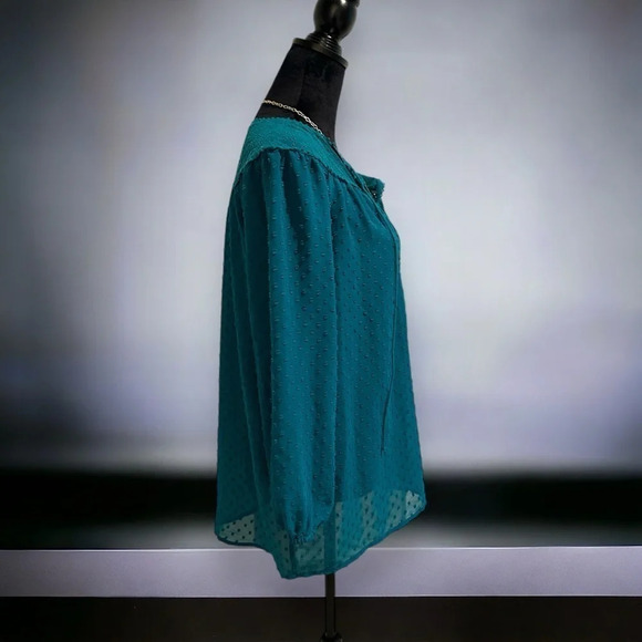 Matilda Jane Swiss dot eyelet sheer blouse‎ large - Picture 6 of 6